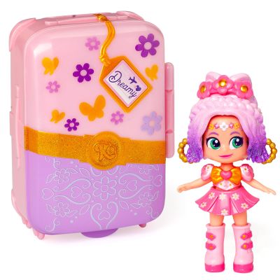 KOOKYLOOS SUITCASE DREAMY BLOSSOM - Fashion doll set with suitcase and accessories, contents: 1 doll, 2 outfits, pet, accessories, hangers and suitcase in which you can