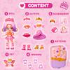 KOOKYLOOS SUITCASE DREAMY BLOSSOM - Fashion doll set with suitcase and accessories, contents: 1 doll, 2 outfits, pet, accessories, hangers and suitcase in which you can view 4
