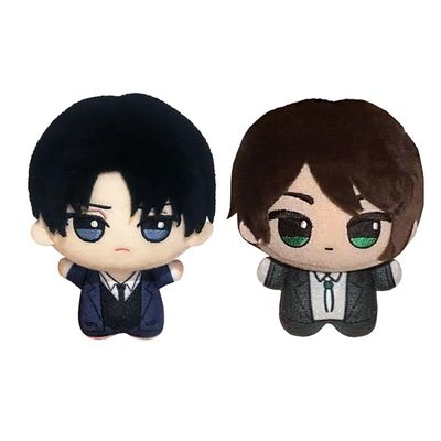 2pcs Eren Jaeger Plush Levi Plushies Keychain Pendant Anime Soft Figure Stuffed Doll, 4'' Mini Hug Pillow Cushion Sofa Decoration Xmas Gifts