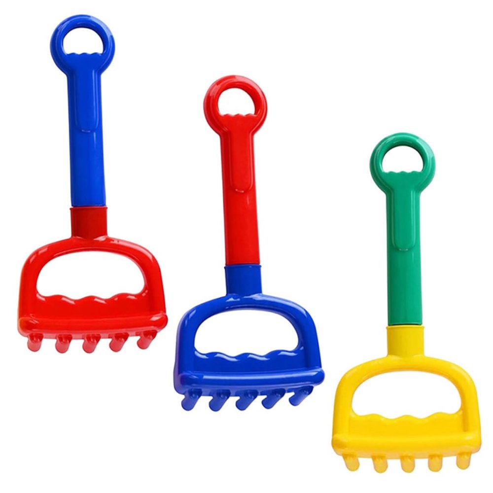Abaodam 3pcs Sand Rake for Bright Plastic Beach Play with Lightweight Portable Design Safe Outdoor Sand for Imaginative Fun and Hand Skill Development