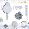 Gemscream Round Glitter Piata 18 Inch Shiny Large Circle Blank Piata with Stick Blindfold and Confetti for DIY Birthday Parties Game DIY Wedding Carnival Party Supplies(Silver) view 2