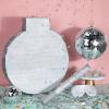 Gemscream Round Glitter Piata 18 Inch Shiny Large Circle Blank Piata with Stick Blindfold and Confetti for DIY Birthday Parties Game DIY Wedding Carnival Party Supplies(Silver) view 3