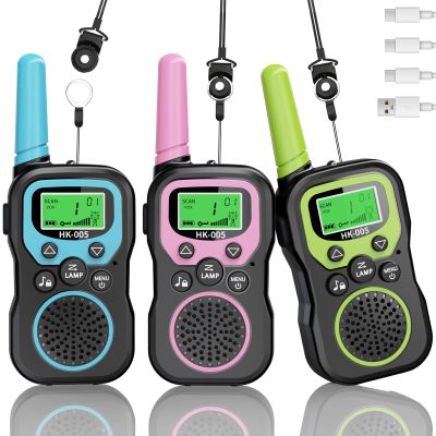 BUKEWIT Walkie Talkies for Kids 3 Pack,3 Miles Family Walky Talky Children Radio Long Range,22 Channels Kids walkie talkies with VOX Function&LED Flashligh,3-12 Years Old Boys Girls Xmas Birthday