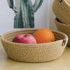 3pcs Small Woven Storage Basket, Cotton Rope Round Mini Storage Bins Bathroom Baskets Wedding Decor for Shelves, Nursery, Bathroom (Cotton Rope) view 4