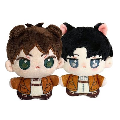 2pcs Eren Jaeger Plush Levi Plushies Keychain Pendant Anime Soft Figure Stuffed Doll, 4'' Mini Hug Pillow Cushion Sofa Decoration Xmas Gifts