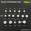 10pcs 0.5M Gear Teeth Car Electronic Starter Gear Dia Transmission RC Toy Worm Gear 10T-2.5MM view 2