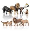Keena 9PCS Realistic Lion Figurines with Lion Cubs, 2-5" Jungle Animals Figures Family Set Includes Baby Lions, Educational Toy Cake Toppers Christmas Birthday Gift for Kids Toddlers view 1