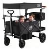 Wagon Stroller for 2 Kids, Premium Stroller Wagon for Kids with Removable Canopy, Safety Harness, Adjustable Handlebar & Storage Organizer, All-Terrain Foldable Baby Wagon for Outdoors view 1