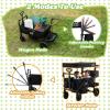 Wagon Stroller for 2 Kids, Premium Stroller Wagon for Kids with Removable Canopy, Safety Harness, Adjustable Handlebar & Storage Organizer, All-Terrain Foldable Baby Wagon for Outdoors view 4