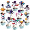 48 Pcs Outer Space Cupcake Toppers Space Themed Party Decorations Astronaut Birthday Party Decorations view 1