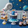 48 Pcs Outer Space Cupcake Toppers Space Themed Party Decorations Astronaut Birthday Party Decorations view 2