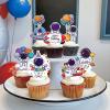 48 Pcs Outer Space Cupcake Toppers Space Themed Party Decorations Astronaut Birthday Party Decorations view 3