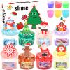 Christmas Slime 8 Pack, for Kids, Cocofluff Themed Slime Kit for Sensory Play, Stocking Stuffers for Girls & Boys, Party Favors, Unique Textures (Crystal & Butter & Cloud Slime 100ml) view 1