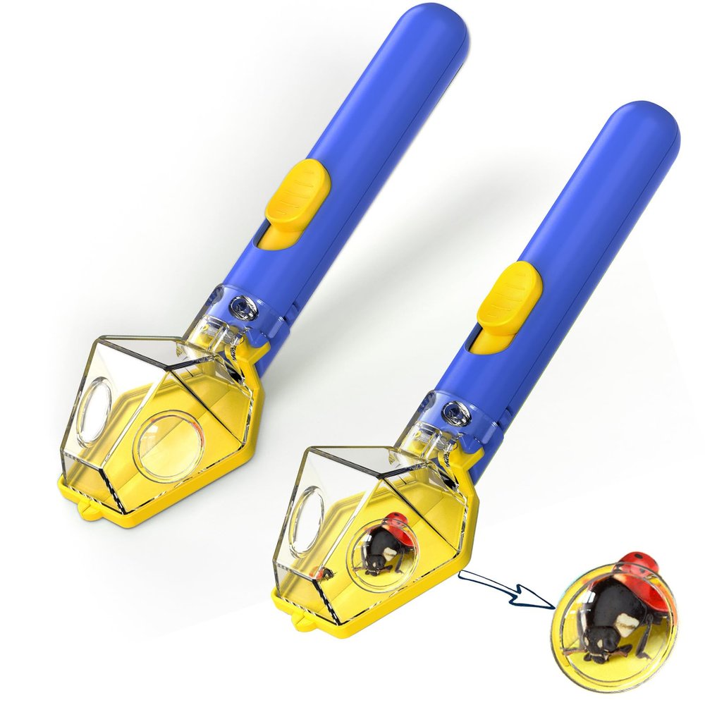 Bug Catcher for Kids, Insect Trap Kit with 6X Magnifier Glass - STEM Educational Exploration Tool for Indoor and Outdoor,Christmas Birthday Gifts Toys for Adults, Boys, and Girls (Blue 2PCS)