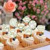 48 Pcs Greenery Cupcake Toppers, "Oh Baby" Sage Green Dessert Picks for Boy or Girl Baby Shower, Botanical Woodland Theme Party Decorations & Cake Supplies view 4