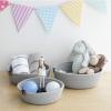 3pcs Small Woven Storage Basket, Cotton Rope Round Mini Storage Bins Bathroom Baskets Wedding Decor for Shelves, Nursery, Bathroom (Grey) view 2