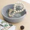 3pcs Small Woven Storage Basket, Cotton Rope Round Mini Storage Bins Bathroom Baskets Wedding Decor for Shelves, Nursery, Bathroom (Grey) view 3