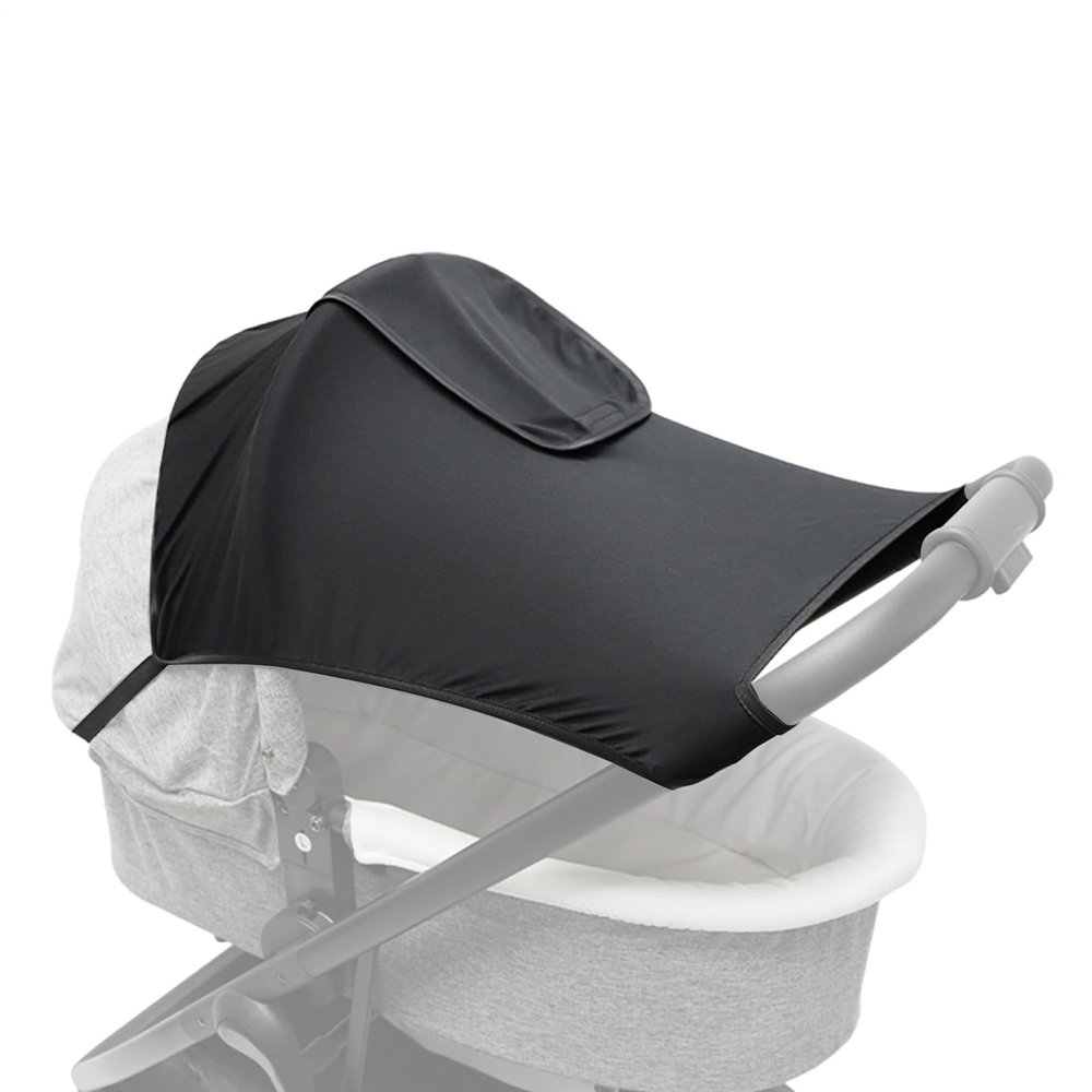 Stroller Shade Cover Net Attachment, Hot Weather Blocker | Flexible Windproof Mesh Hood, Breathable Canopy Extension, Shade with Relief for Outdoor Events, Walking Trails, Toddler Napping