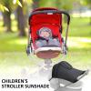 Stroller Shade Cover Net Attachment, Hot Weather Blocker | Flexible Windproof Mesh Hood, Breathable Canopy Extension, Shade with Relief for Outdoor Events, Walking Trails, Toddler Napping view 2