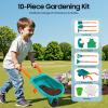 Beuioslyr Kids Wheelbarrow with Garden Tool Set, 10 Pcs Outdoor Garden Kit for Toddlers & Children Ages 3+, Includes Wheelbarrow, Watering Can, Gloves, Apron Children's Gardening Tool Set view 2