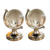 Abaodam 2pcs Creative Miniature Crystal Globe Rotatable Geographic Globe Decor for Home Office Desktop Ornament Adornment view 1