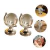 Abaodam 2pcs Creative Miniature Crystal Globe Rotatable Geographic Globe Decor for Home Office Desktop Ornament Adornment view 4