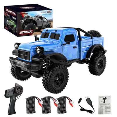 1/18 Scale RC Crawler Car for Adult, 4WD 2.4G 12Km/H High Speed Electric Remote Control Rock Truck, 4WD All Terrain Off-Road Truck Model with LED Light