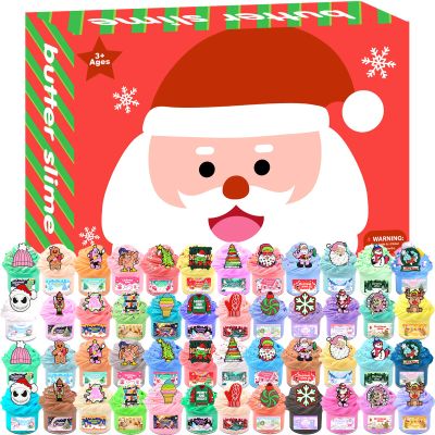 48-Pack Mini Christmas Butter Slime, Festive Scented Putty for Kids, Non-Sticky & Soft Texture, Stocking Stuffers for Xmas Party Favors, Stress Relief Toys (Assorted Holiday Designs)