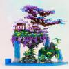 AERFGDE Cherry Blossom Tree Building Set, Hanging Garden Cherry Blossom Tree House with LED Light, Chinese Wonderland Architecture Building Kit, Micro Bricks Cherry Bonsai Tree Building Set, 4574Pcs view 2