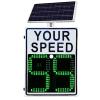 Solar Traffic Speed Display, Wireless Speed Sign,with Radar 2 Digits LED Panel/Remote Control, for Roads, Vehicles (White 60x90cm) view 1