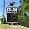 Solar Traffic Speed Display, Wireless Speed Sign,with Radar 2 Digits LED Panel/Remote Control, for Roads, Vehicles (White 60x90cm) view 2