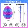 3D Printed Dragon Eggs with Dragon Inside, Articulated Dragons Toy with Eyes, Mystery Crystal Fidget Animal Toys For Home Decor Executive Desk ,Easter Basket Stuffers Gift for Kids(Nebula Sunset) view 2