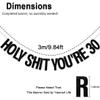 30th Birthday Decorations Banner for Women Men Pre-Strung Black Glitter Birthday Decoration Sign Funny Bday Supplies Banner view 4