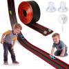 Flex Track 15 Ft Portable Flexible Race Car Track with Strong Suction Cups  Compatible with 1/64 Diecast CarsEasy Storage, Indoor & Outdoor Play Flexible Car Tracks for KidsRed-Black view 1
