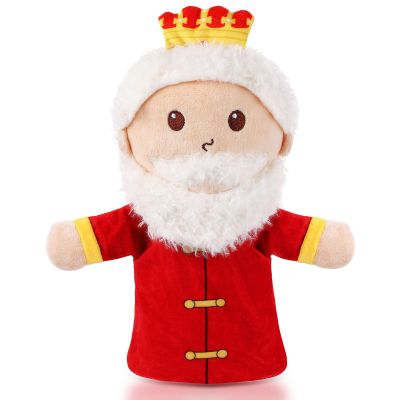 Castle Hand Puppets Fairy Tales Queen & King, Princess & Prince, Elf & Witch Plush Toys Role-Play Toy Puppets for Kids Storytelling Imaginative Pretend Play Teaching Preschool(King)