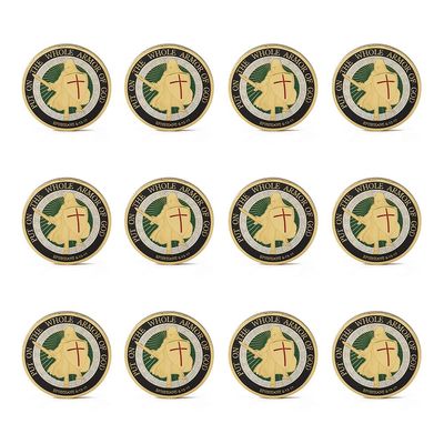 12 PCS Put on The Whole Armor of God Commemorative Challenge Coin Collection Coins Gift (Ephesians 6:13-17)