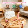 AINIOKA Wooden Makeup Toy Set for Girls: Pretend Makeup Play Set for Toddlers 3-5 - Kids Makeup Set with Eyeshadow/ Mascara/ Mirror/ Bag - Gifts Toys for 3 4 5 6 7 8 Years Old Kids Children view 2