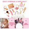 AINIOKA Wooden Makeup Toy Set for Girls: Pretend Makeup Play Set for Toddlers 3-5 - Kids Makeup Set with Eyeshadow/ Mascara/ Mirror/ Bag - Gifts Toys for 3 4 5 6 7 8 Years Old Kids Children view 3