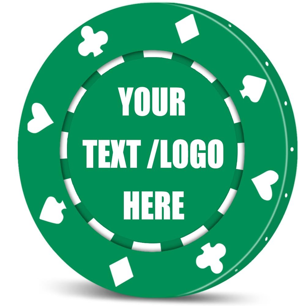 11 Grams Custom Poker Chips|Personalized Poker Chips|Custom with Logo,Text|Double-Sided Full-Color Printing|Bar Drink Tokens,Golf Ball Markers,Wedding Favors,Poker Games,Casino Nights (A,Dark Green)