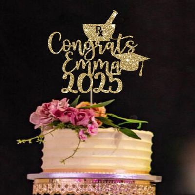 Pharmacy Graduation Cake Topper, Custom Grad Banner, Graduation Sign 2025, Personalized Cake Topper, Class of 2025 Decoration