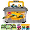 Toy Car Track Storage Playset - Car Toys Race Set Including 12 Diecast Cars, PlayMat, Race Tracks, Car Ramp, Kids Birthday Gift Toys for 2 3 4 5 Year Old Boys 1-3 2-4 Toddlers view 1