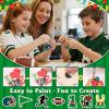 24Pack Wood Football Craft Kit, Unfinished Wooden Football Keychains with 24 Magnetic Stickers Blank DIY Crafts Wooden Hanging Ornaments Keychains for DIY Project Sport Themed Party Favors Decoration view 3