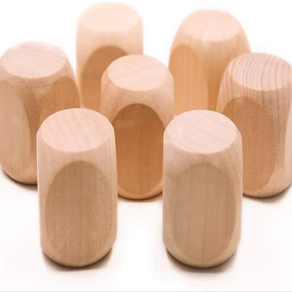 10 Pcs Wooden Dice, 6 Sided Blank Dice Round Corner Cube DIY Graffiti Crafts Toy Board Game Party Supplies Standard Game Dices (1.8cm)