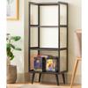 4 Tier Black Frame Figurine Storage Display Cabinet Acrylic Bookshelf Without Cabinet Door view 1