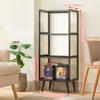 4 Tier Black Frame Figurine Storage Display Cabinet Acrylic Bookshelf Without Cabinet Door view 2