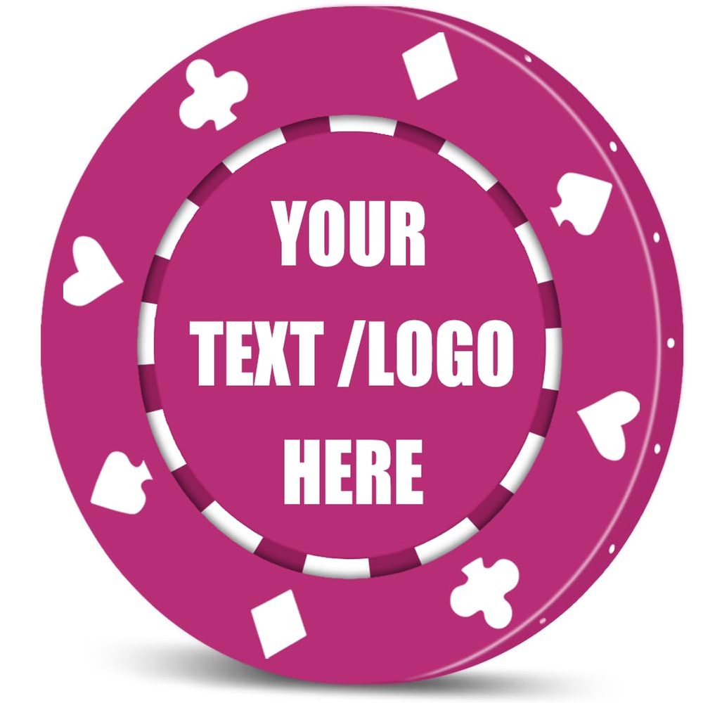 11 Grams Custom Poker Chips|Personalized Poker Chips|Custom with Logo,Text|Double-Sided Full-Color Printing|Bar Drink Tokens,Golf Ball Markers,Wedding Favors,Poker Games,Casino Nights (Rose Red)