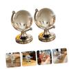 DECHOUS 2pcs Mini Crystal Globe Desk Decor with Smooth Borosilicate Glass Rotatable Geographic World Globe Ornaments for Home Office Desktop Decoration Creative Gift view 3