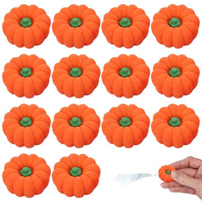 15Pcs Mini Fall Pumpkin Erasers, Cute Tiny Thanksgiving Erasers for Novelty Pencil Eraser Stationery for Halloween Fall Thanksgiving Party Favor Classroom Prizes Homework Rewards Gifts