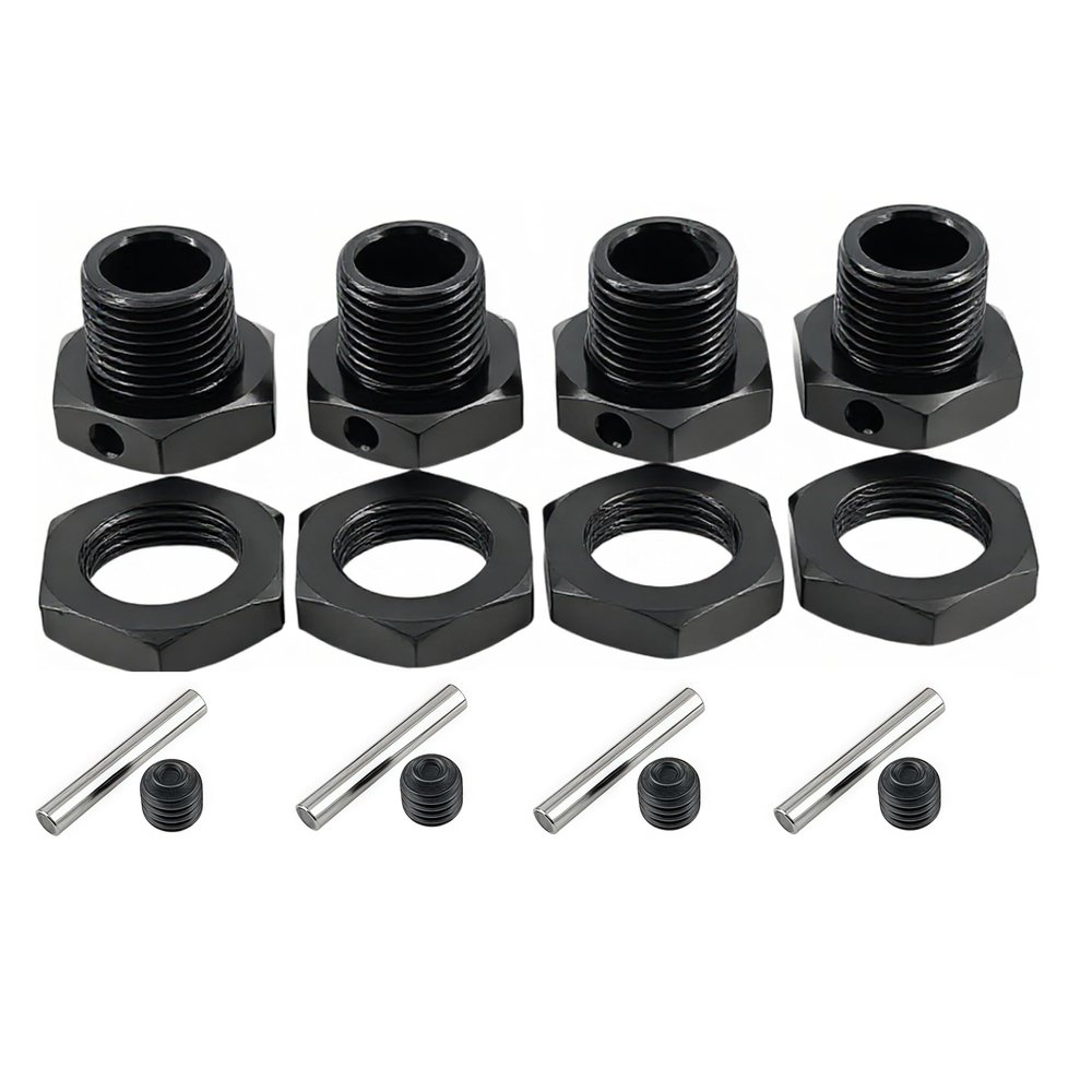 17mm Aluminum Wheel Hex Nut Upgrade Kit for Arrma 1/8 Typhon 6S, 1/7 Mojave, Felony, Infraction, Limitless RC Cars Replace ARAC9416 ARAC9763 ARA311035 (Black)