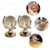 Toyvian 2pcs Creative Mini Crystal Globe Desktop Decor Rotatable Geographic Globe Ornaments for Office and Home Unique Educational Adornment Gift view 3